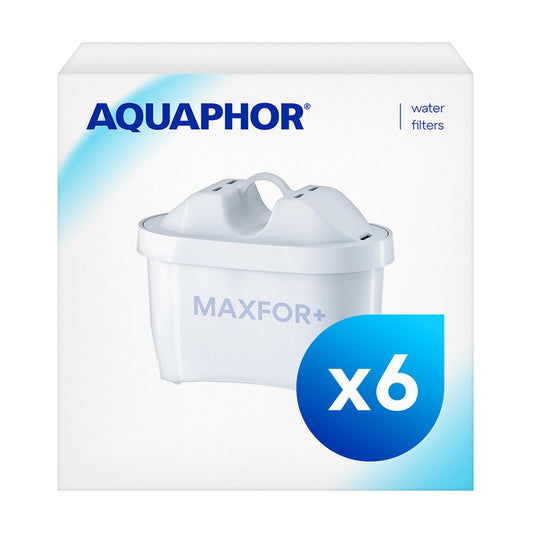 AQUAPHOR Maxfor+ Replacement Filter Cartridge Pack of 5+1 - Compatible with All Aquaphor Maxfor+ Filter Jugs and Brita Maxtra+. Effectively Reduces Limescale, Chlorine, and Other Impurities. Maxfor+ Single 6 Count (Pack of 1)