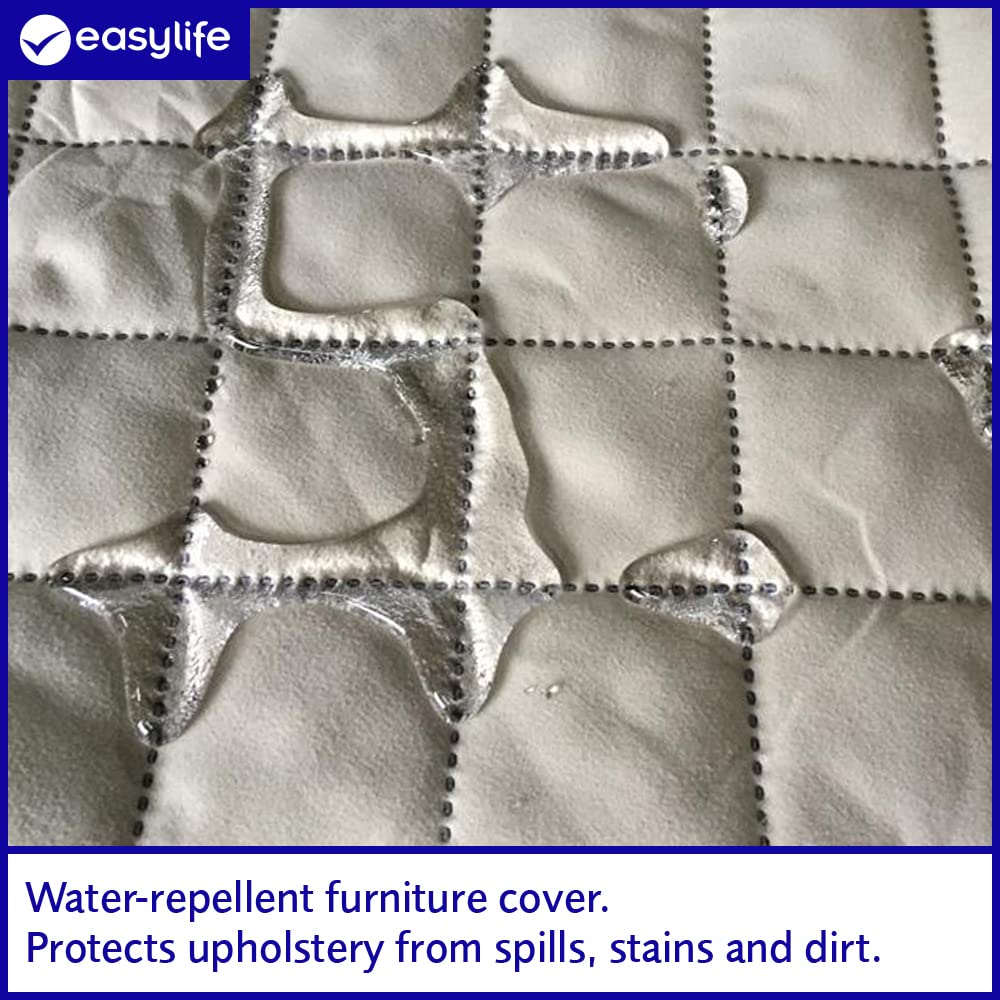 Easylife Reversible Furniture Protector, Water-Repellent Sofa Cover, Couch Cover, Settee Cover, Sofa Protector, Couch Protector for Dogs - Fully Guaranteed 2 Seat Sofa Black/Grey