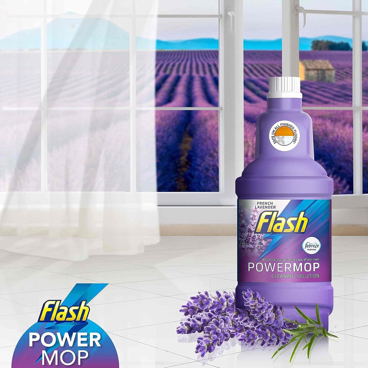 Powermop Refill Liquid, Floor Cleaner, Lavender, 5 Litres (1.25 L X 4)