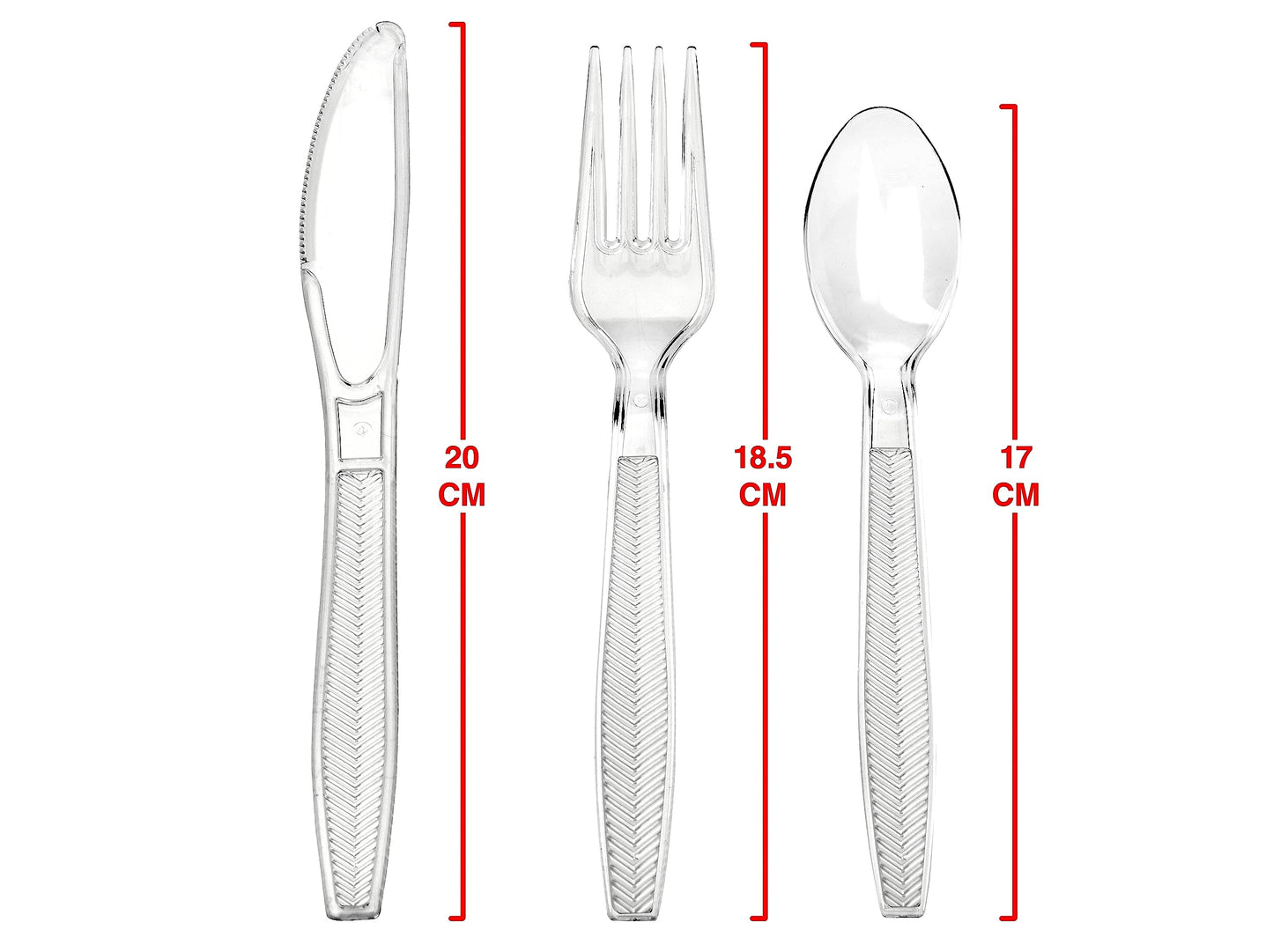 Signature Packaging - Reusable Cutlery Set - Disposable Forks, Spoons & Knives - 300 Pieces 100 Pack (300 Pieces) Mixed (Plastic)