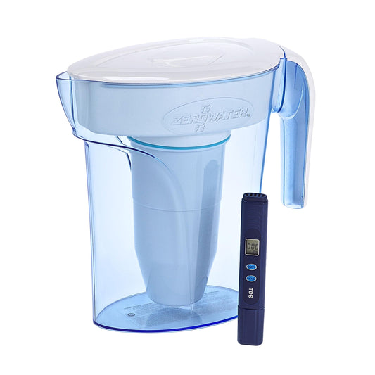 ZeroWater | 7 Cup Water Filter Jug With Advanced 5 Stage Filter | Water Quality Meter + Water Filter Cartridge Included, 1.7 litres