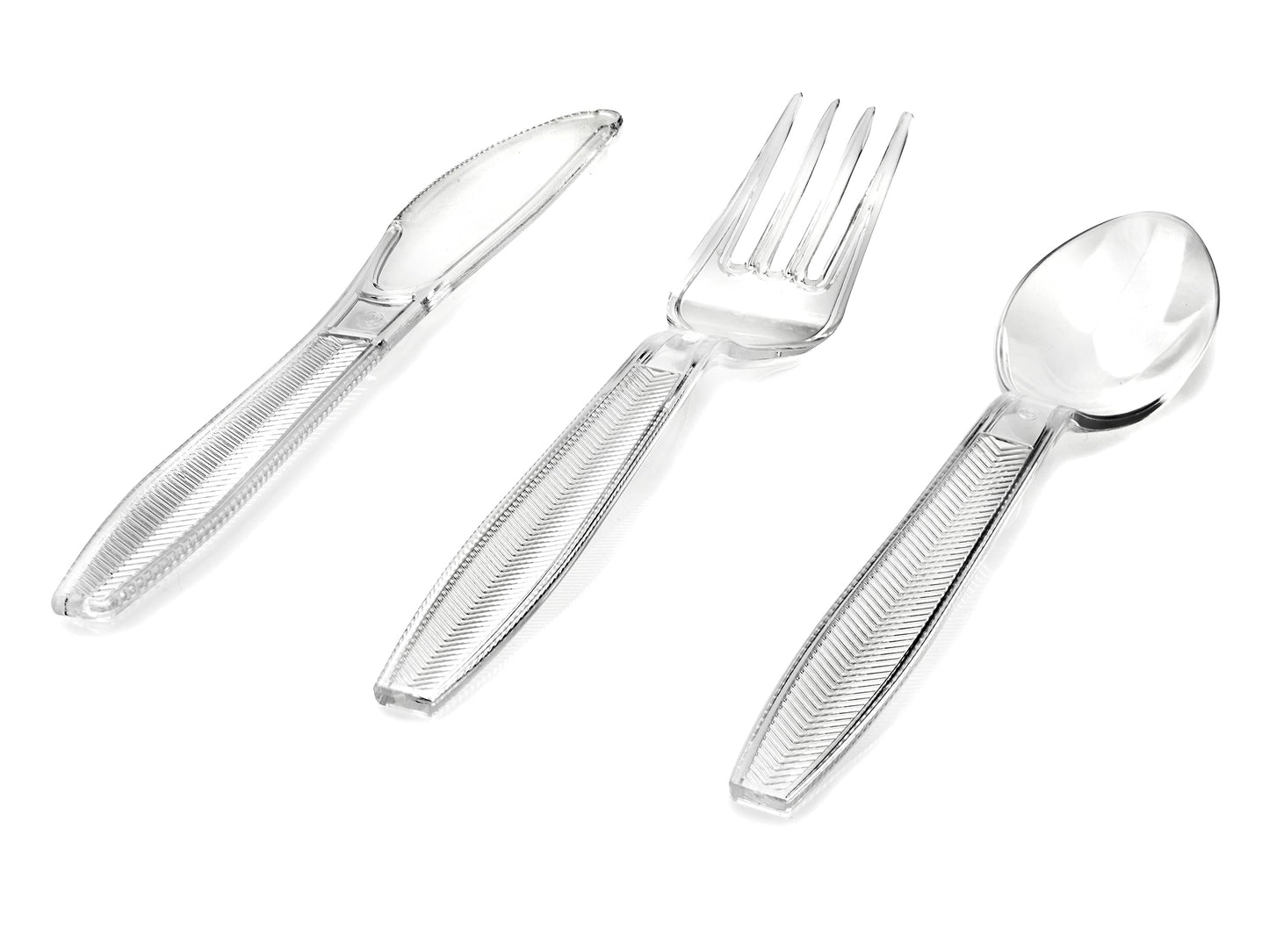 Signature Packaging - Reusable Cutlery Set - Disposable Forks, Spoons & Knives - 300 Pieces 100 Pack (300 Pieces) Mixed (Plastic)