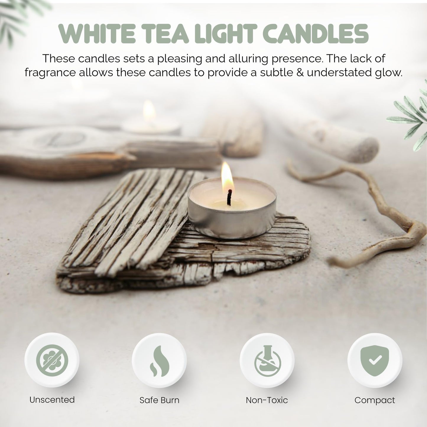 We Can Source It Ltd - 100 White Tea Light Candles Unscented - 8 Hours Burn Tealights - Celebration Candle Lit