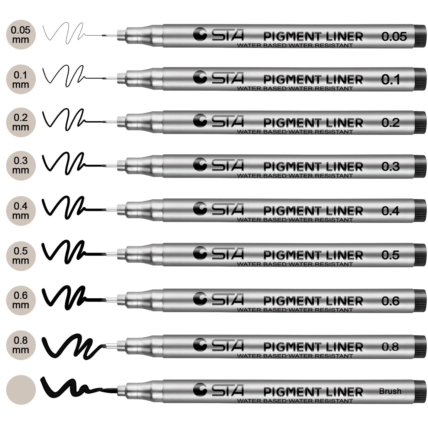 Funnasting Fineliner Pens, Black Pigment Liner Micro Liner Drawing Pens for Sketching Drawing Drafting Office Documents Comic Manga Scrapbooking and School Using