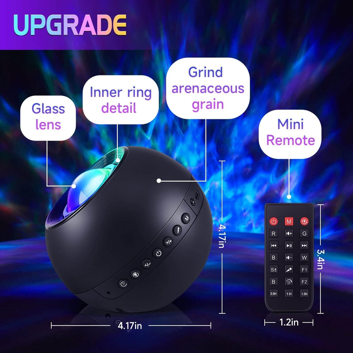 Star Projector Galaxy Light, 15 White Noise Galaxy Night Light Projector, Bluetooth Speaker Planetarium Projector Mood Lighting, Remote Timer Baby Night Light for Kids Room Decor,Upgrade Music&Texture Updated Version