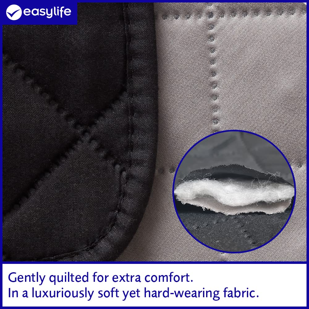 Easylife Reversible Furniture Protector, Water-Repellent Sofa Cover, Couch Cover, Settee Cover, Sofa Protector, Couch Protector for Dogs - Fully Guaranteed 2 Seat Sofa Black/Grey