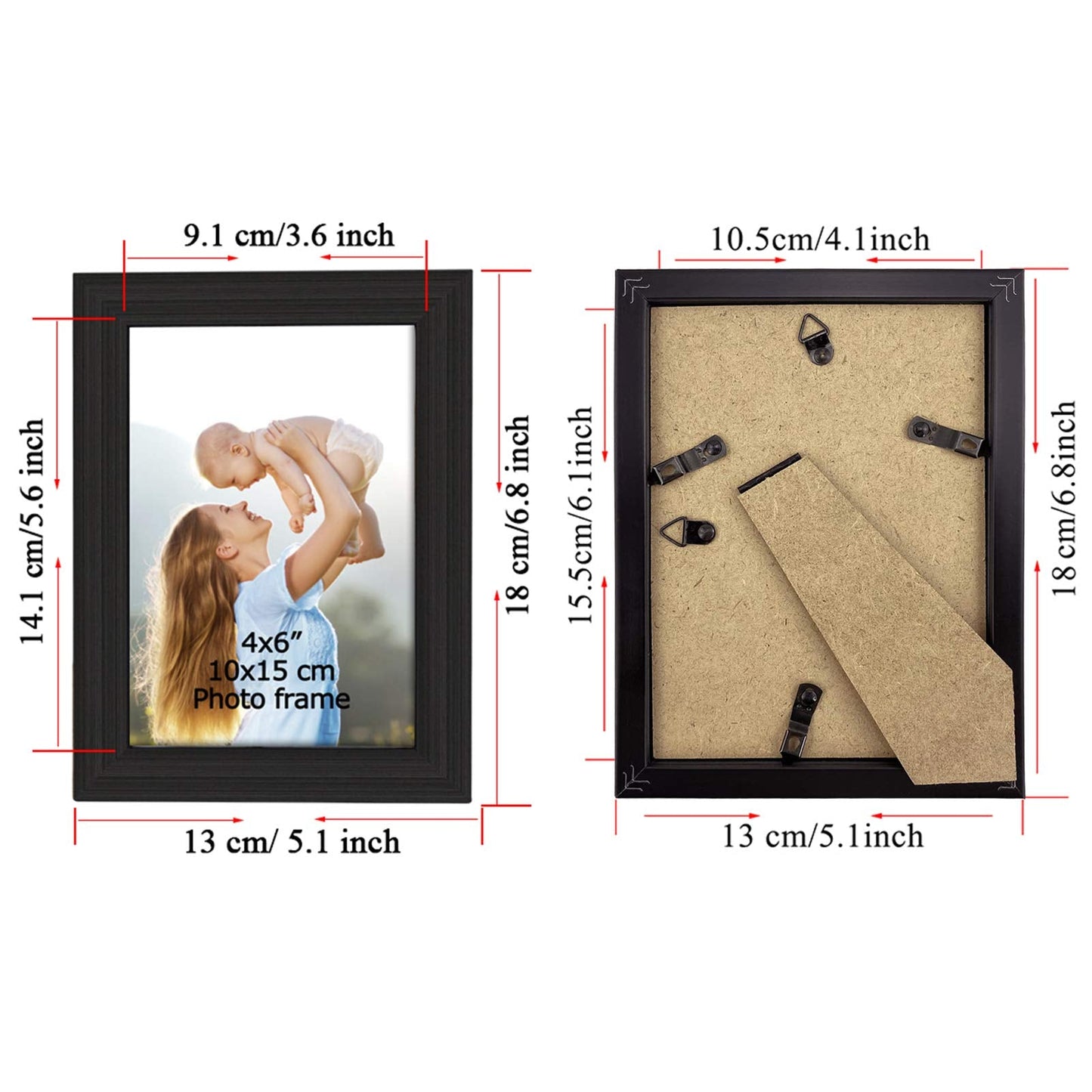 Giftgarden 4x6 Photo Frames Black Picture Frame for Wall or Tabletop, Set of 12