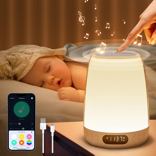 Baby Night Light Kids Night Light, 48 Colors+14 White Noise Night Light Baby Light+APP Touch Light Night Lamp,Dimmable Kids Lamp Night Lamp,3000mAh Baby Night Light Newborn+Timer Night Lights for Kids App Night Light