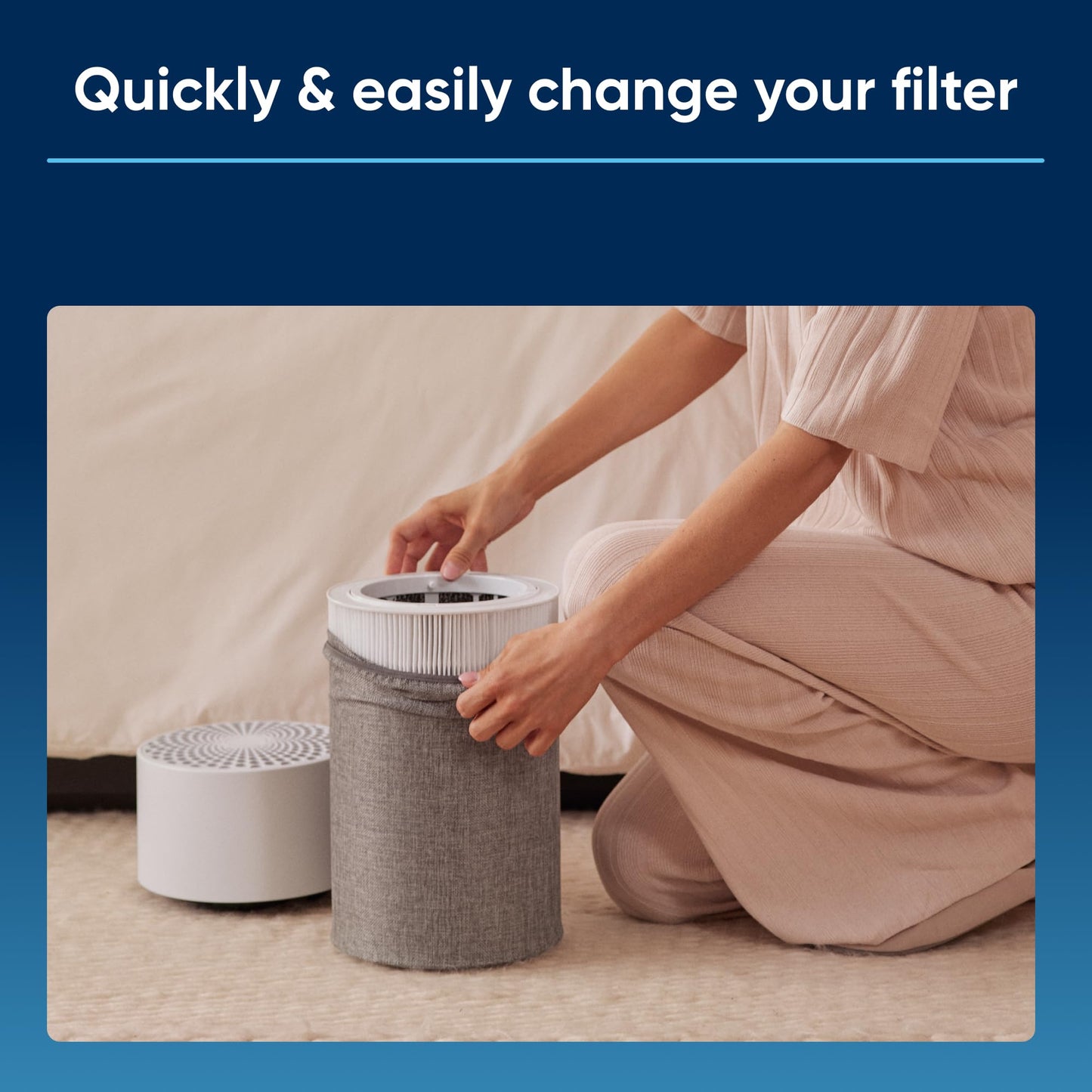 Blueair Genuine HEPASilent Replacement Filter for Blue Pure 511 Air Purifier – Removes 99.97% of Pollen, Dust, Pet Dander, Mould, Bacteria & Viruses Activated Carbon Reduces VOCs, Odours, Chemicals 511 Replacement Filter