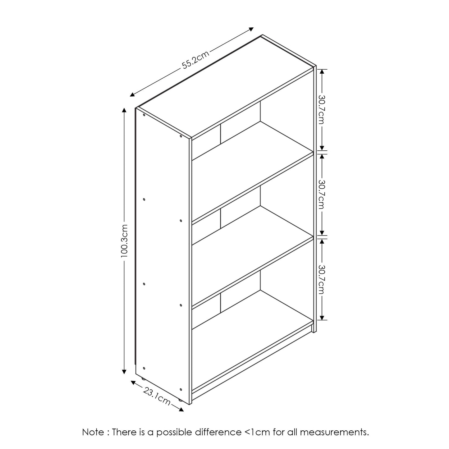 Furinno Bookcases, Wood, French Oak Grey/Black, one size