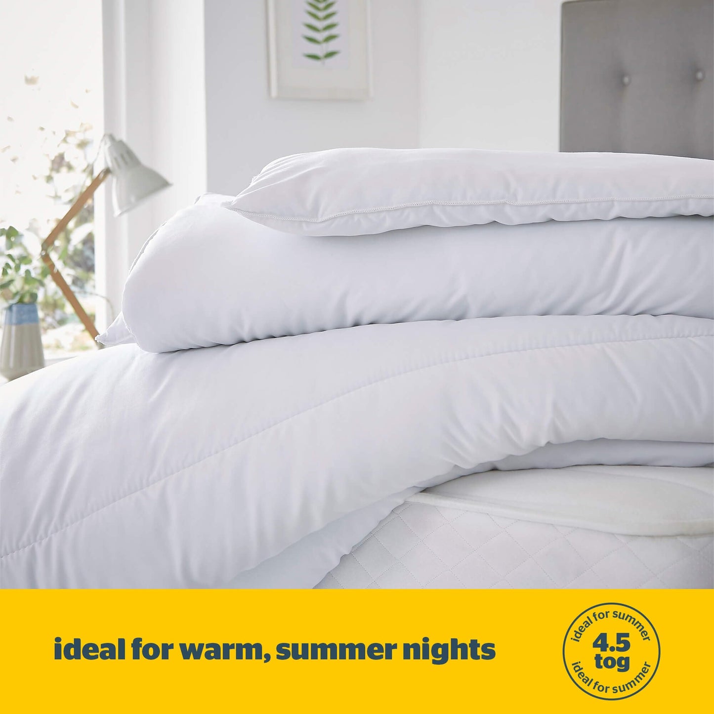 Silentnight Cooler Summer Double Duvet 4.5 Tog – Lightweight Hypoallergenic and Machine Washable Summer Duvet Quilt – Double