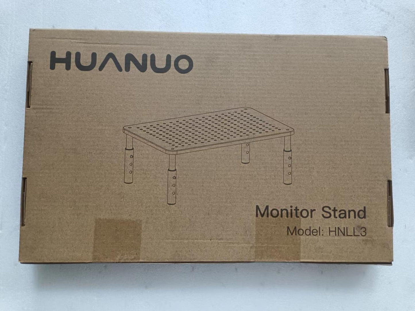 HUANUO Monitor Stand Riser - 3 Height Adjustable Monitor Stand Ergonomic Metal Monitor Riser Stand with Mesh Platform for Laptop, Computer, PC, Printer up to 20KG