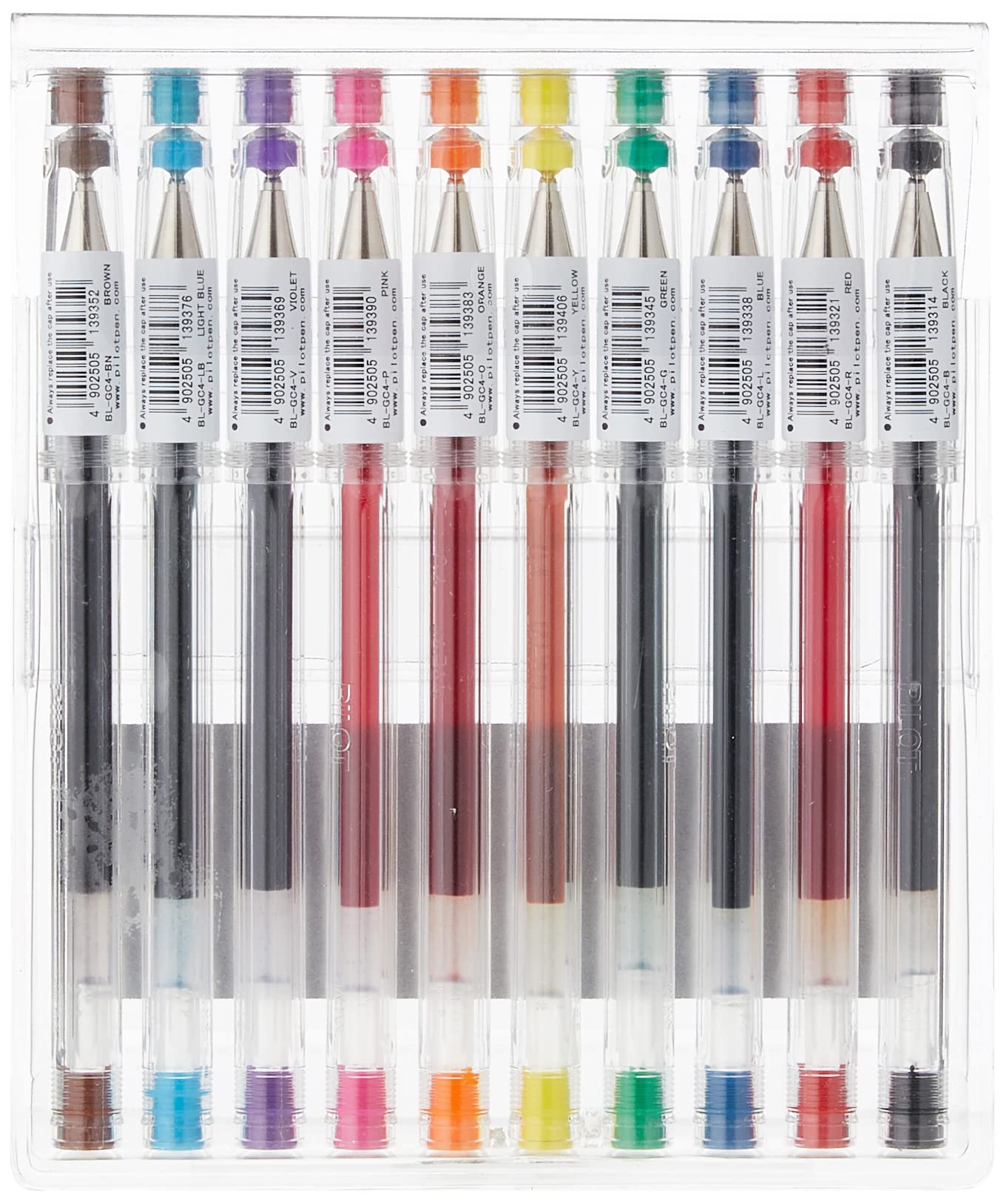 Pilot G - Tec C4 Gel Microtip Rollerball 0.4 mm - Assorted, Pack of 10 10 Count (Pack of 1)