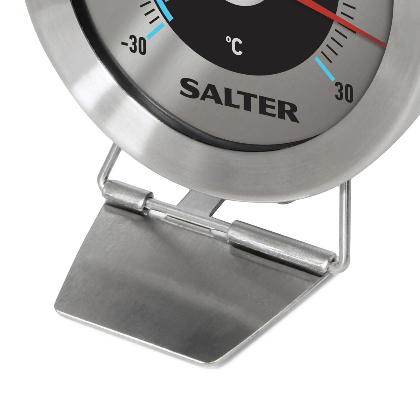 Salter 517 SSCR Fridge Thermometer – Stainless Steel Large Dial Temperature Gauge, Waterproof Freezer Thermometer, Easy Read, Hang Up Or Stand, Temp. Range -30 To 30°C, Safe Food Zones Markers Single