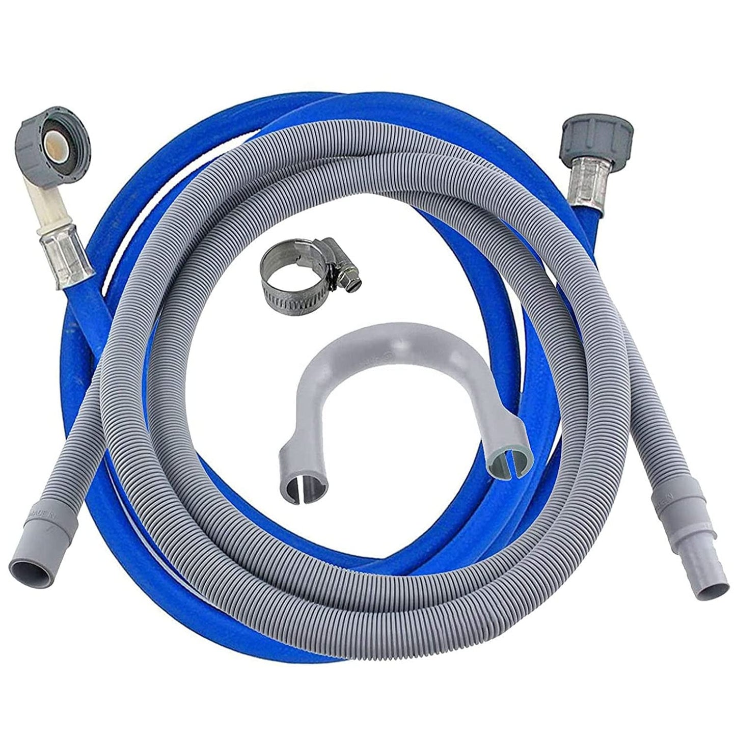 SPARES2GO Universal Cold Water Fill Long 3.5m Inlet Pipe + 2.5m Drain Hose Extension Kit