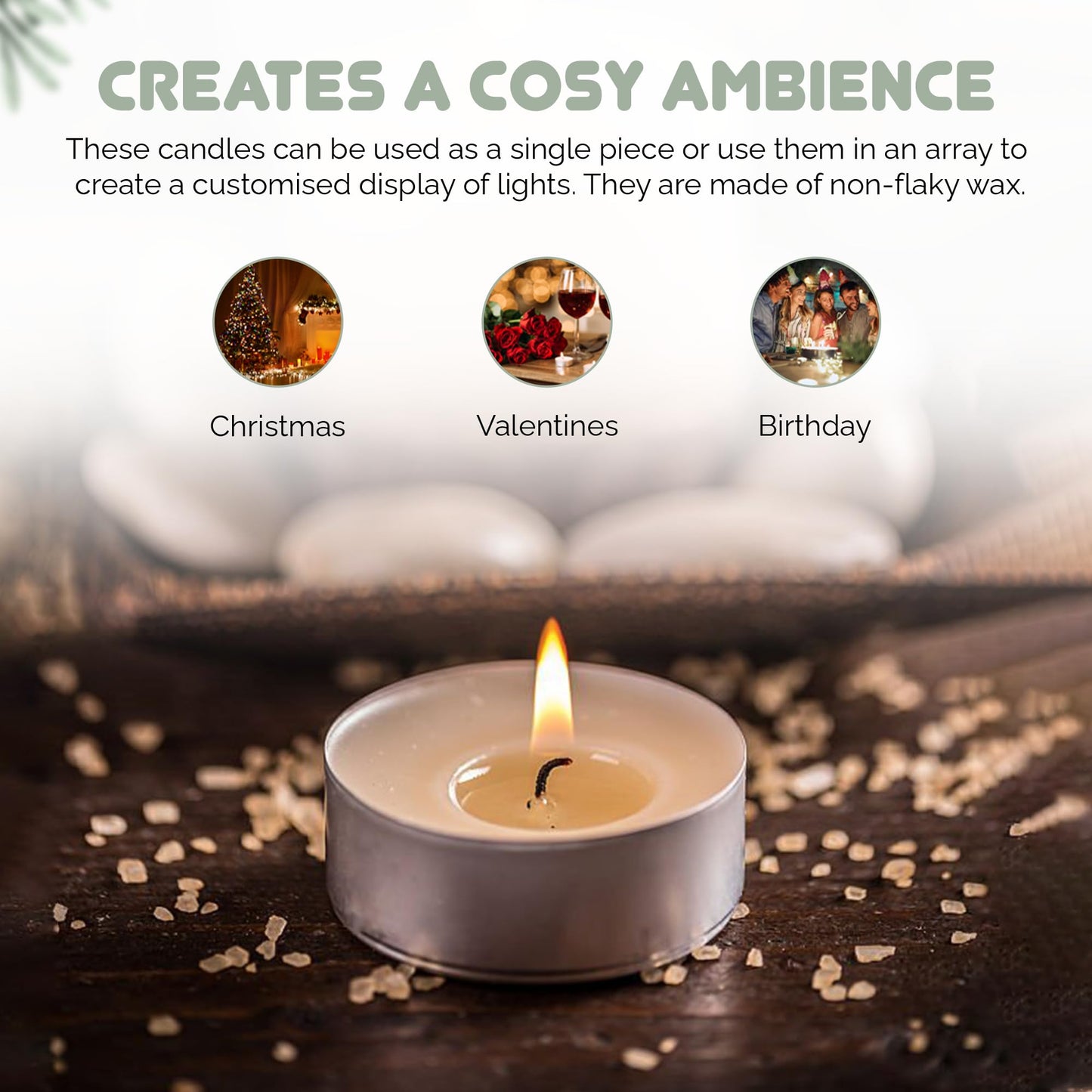 We Can Source It Ltd - 100 White Tea Light Candles Unscented - 8 Hours Burn Tealights - Celebration Candle Lit