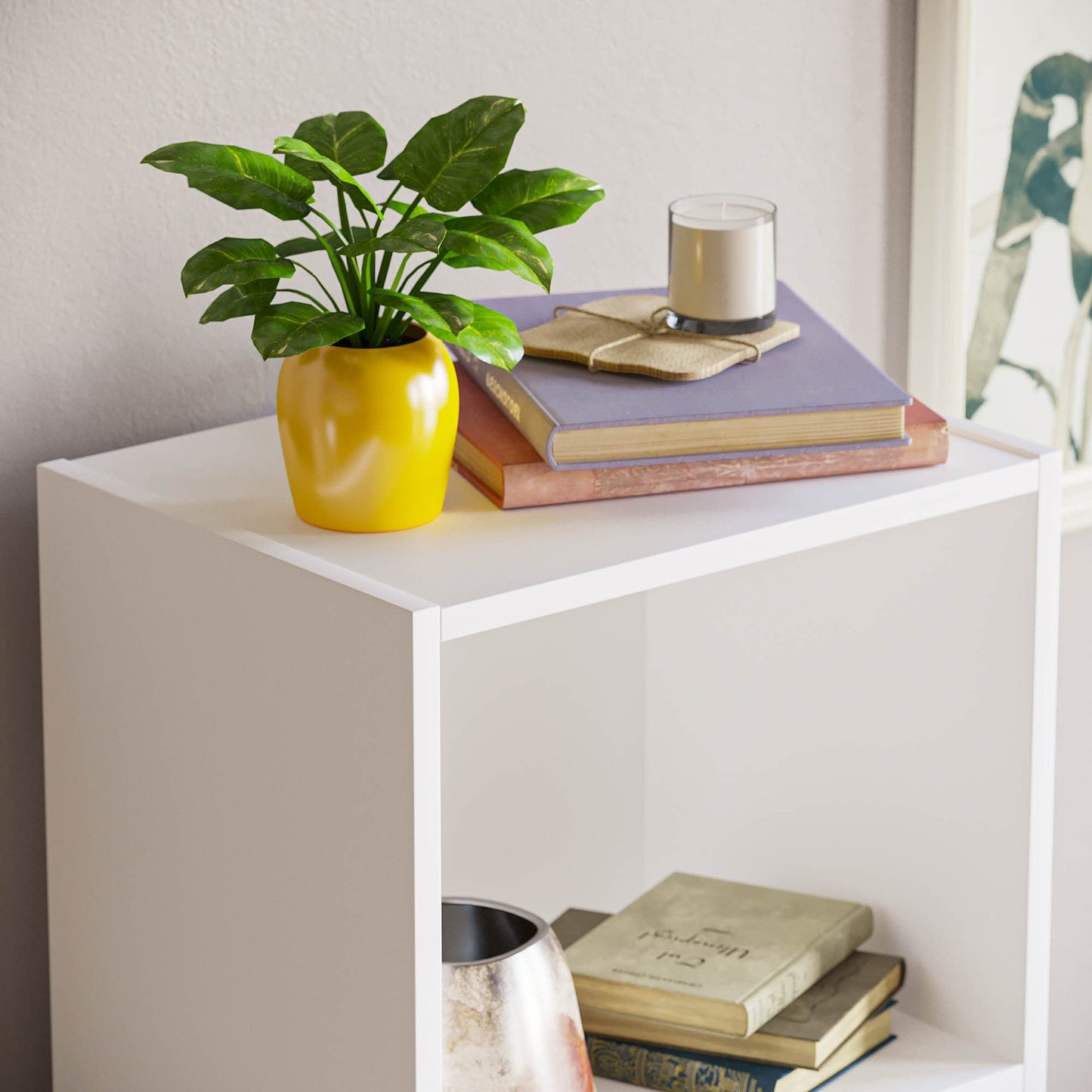 Vida Designs Oxford 4 Tier Cube Bookcase, White Wooden Shelving Display Storage Unit Office Living Room Furniture