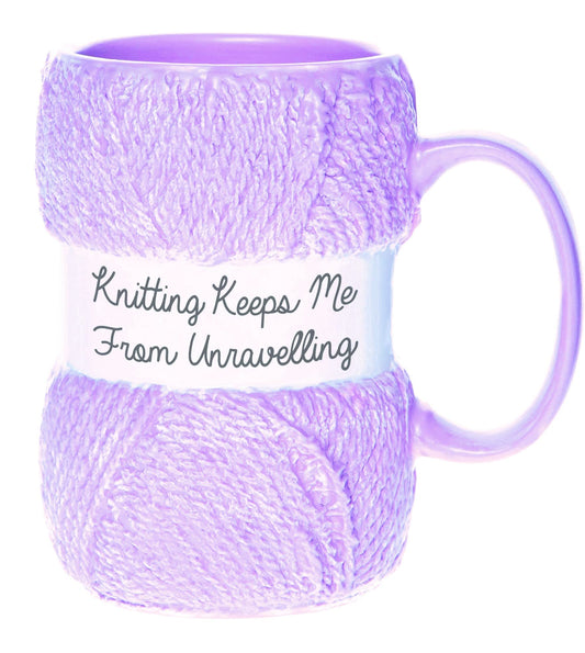 Boxer Gifts Keeps Me from Unraveling Novelty Knitting Gift Mug For Women Or Man - Mugs Hold 12oz of Tea or Coffee - Cool Knit Accessories