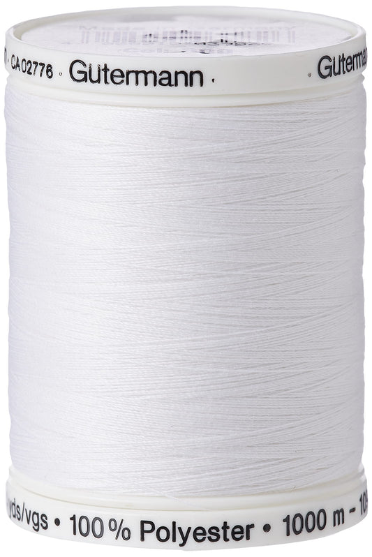 Gutermann Sew-All Thread, Polyester, White, 1000 m Single