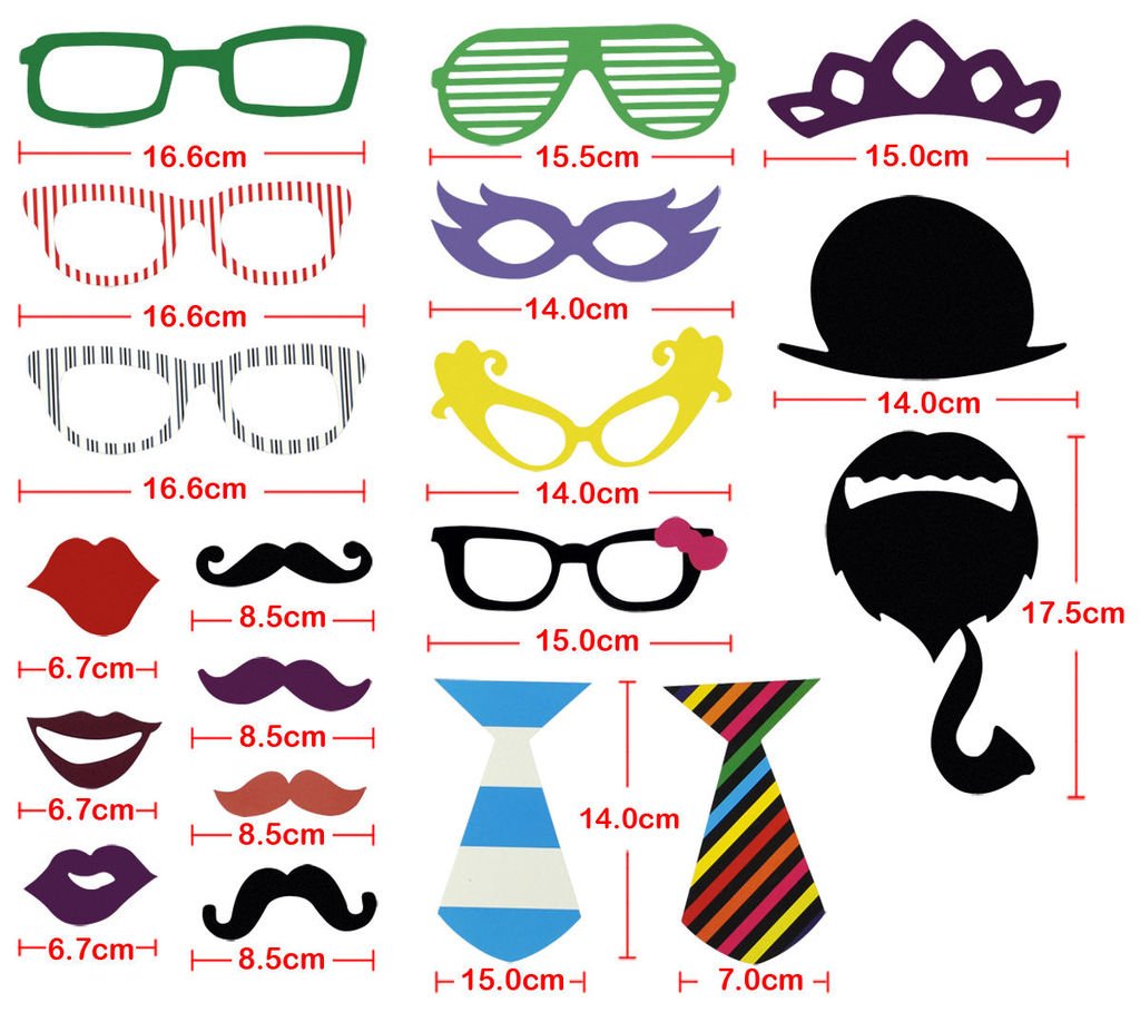 G4GADGET 58 Party Props Photo Booth Moustache Birthday Engagement Wedding Funny