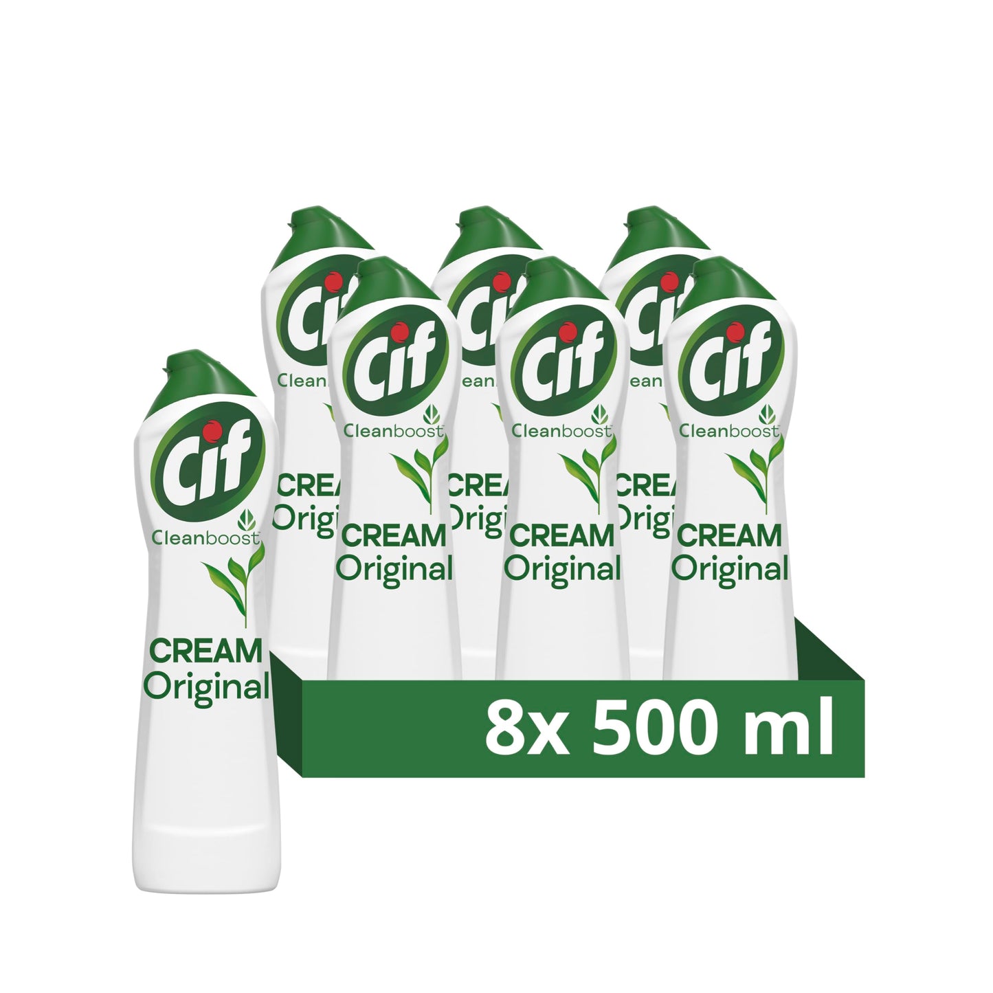 Cif Original Cream Cleaner multipurpose surface cleaner with 100% natural cleaning particles removes 100% of the toughest dirt 8x 500 ml 500 ml (Pack of 8) 8 Pack