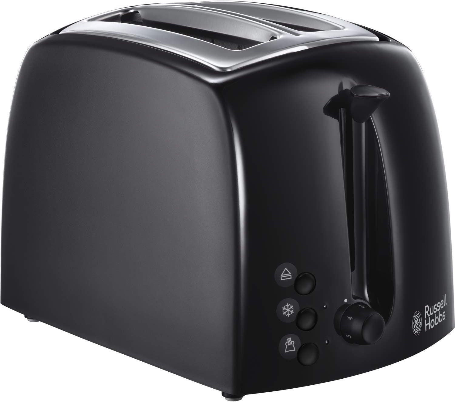 Textures 2 Slice Toaster (Extra Wide Slots, 6 Browning Levels, Frozen, Cancel & Reheat Function with Indicator Lights, Removable Crumb Tray, 850W, Black Matt & High Gloss Finish) 21641