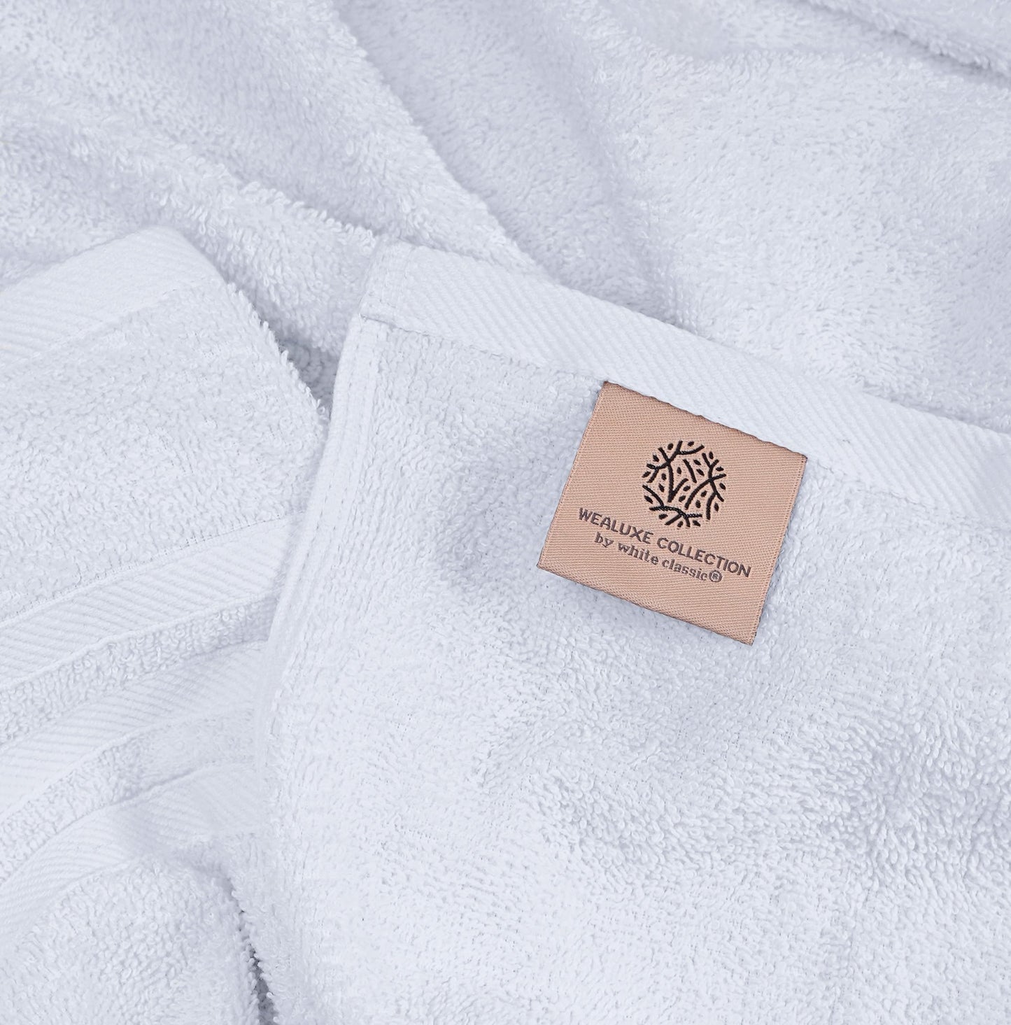 White Classic Wealuxe Cotton Bath Towels - Soft and Absorbent Hotel Towel - 68x132 CM - 4 Pack - White