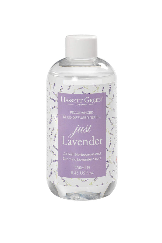 Hassett Green London - Just Lavender - Fragrance Oil Reed Diffuser Refill - Larger Size 250ml Bottle