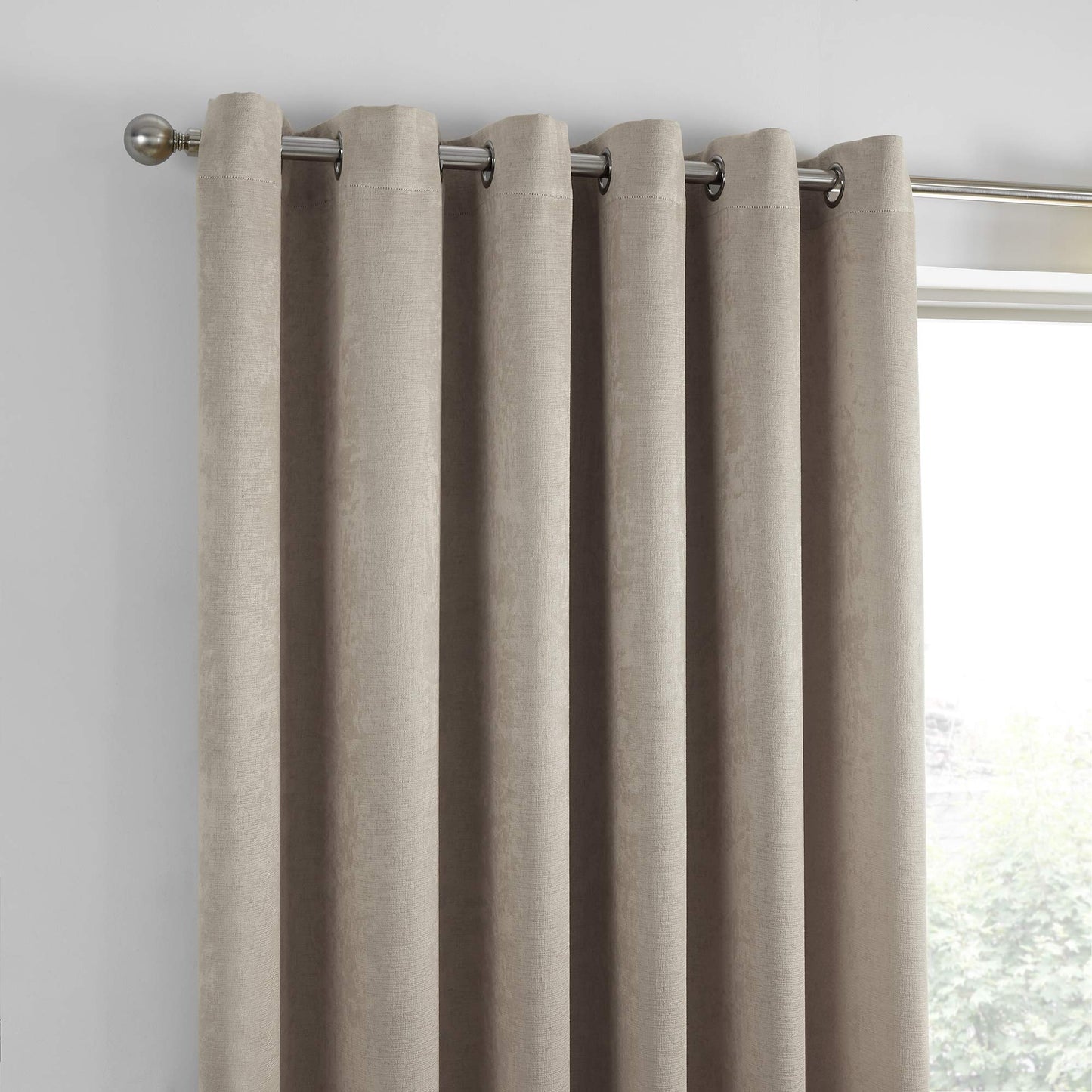 Fusion Beige Curtains W66 x L54" (168 x 137cm) for Living Room, Bedroom, Eyelet Curtains, Thermal Curtains, 2 Panels for Home & Window, Taupe Curtains, Natural Curtains, Cream Curtains 46 x 90" (117 x 229cm) Natural/Beige