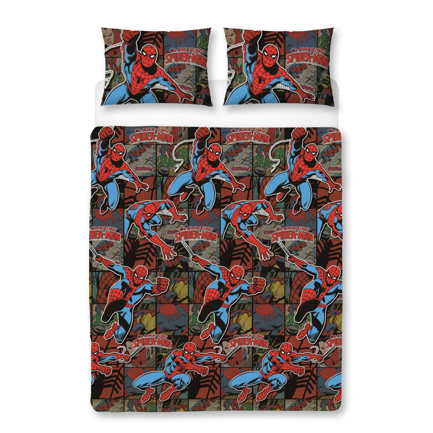 Spiderman Ultimate Metropolis Double Duvet Cover | Reversible Two Sided Design | Kids Bedding Set Includes Matching Pillow Case (Double Duvet)