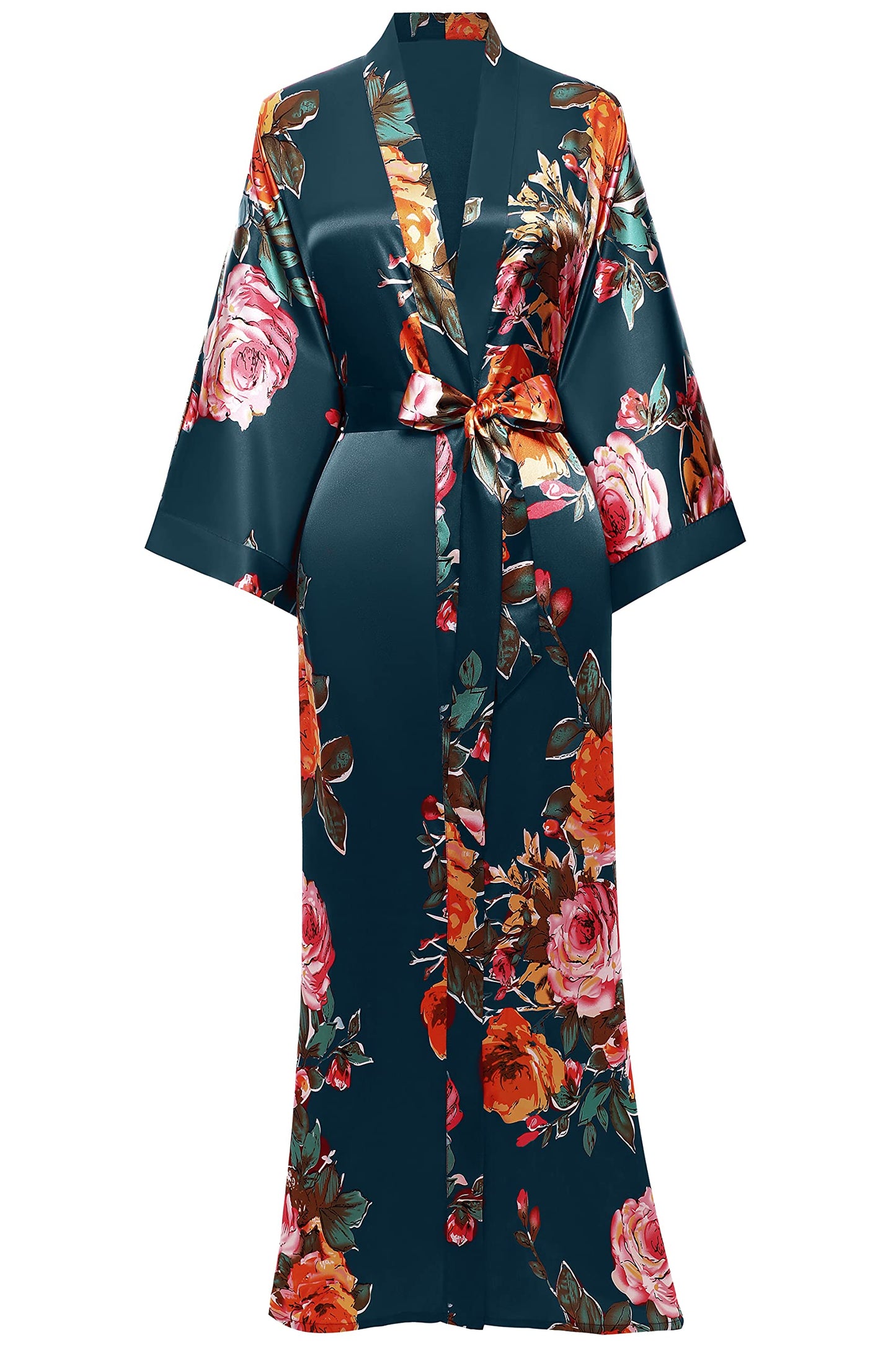 BABEYOND Kimono Dressing Gown Peacock Kimono Robe Kimono Cardigans for Women Wedding Girl's Bonding Party Pyjamas 135cm One Size Darkgreen