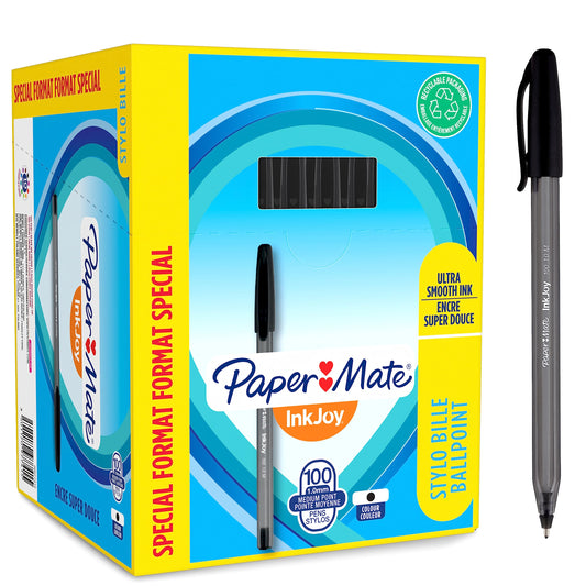 Paper Mate InkJoy 100ST Ballpoint Pens | Medium Point (1.0 mm) | Black | 100 Count single box of 100