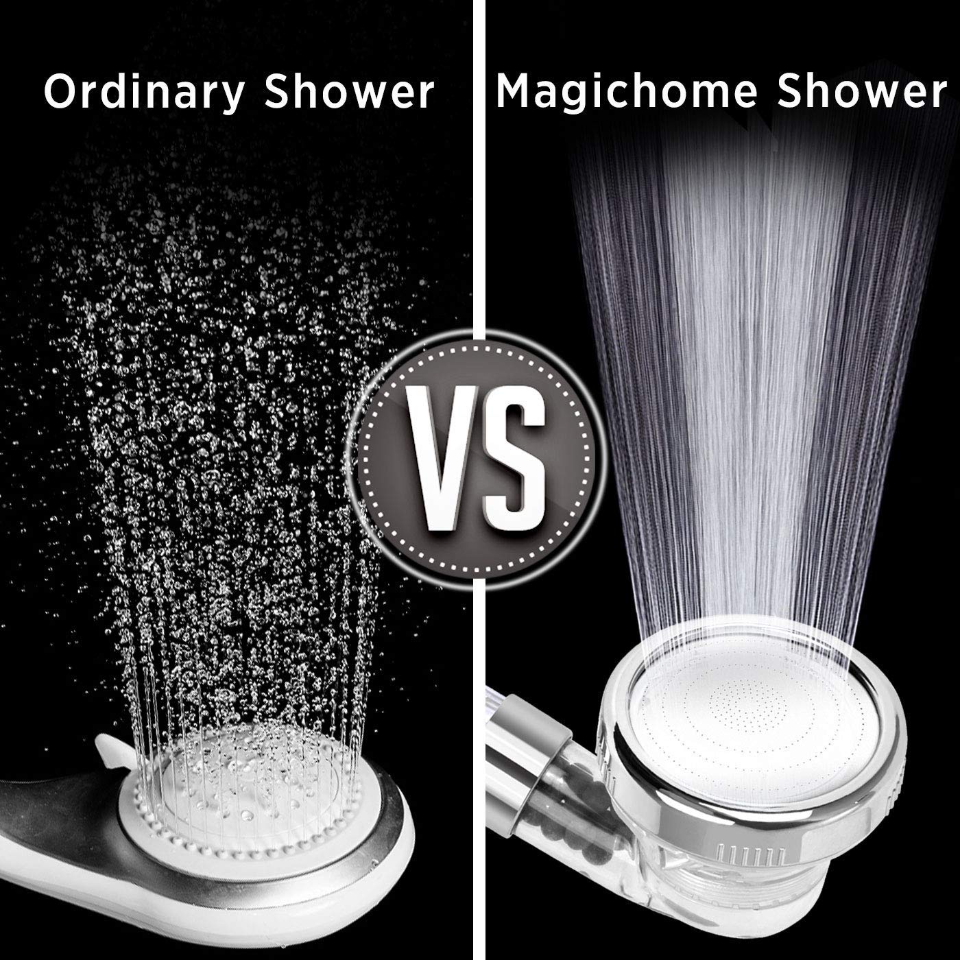 Magichome Ionic Shower Head Handheld High Pressure Water Saving 3 Modes Adjustable Filter Showerhead for Hard Water Low Water Pressure Contains Additional Replaceable Stone Classic Shower