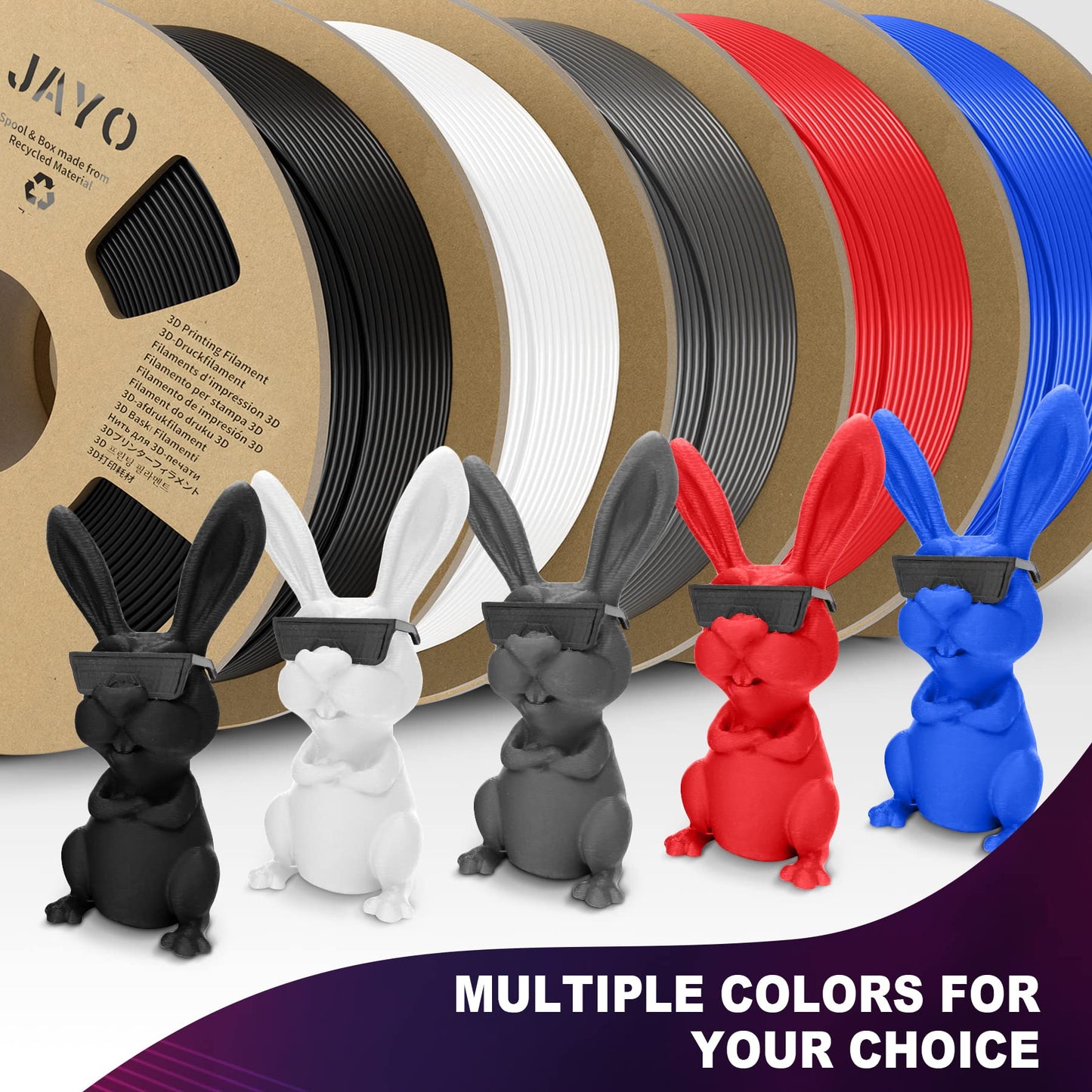 JAYO PLA+ Filament 1.75mm, PLA Plus 3D Printer Filament 2.2KG, Neatly Wound Filament, Toughness PLA+ Filament, Dimensional Accuracy +/- 0.02 mm, 1.1KG Spool, 2 Pack, Total 2.2KG, Black+Black 1.1KG*2 Black+Black