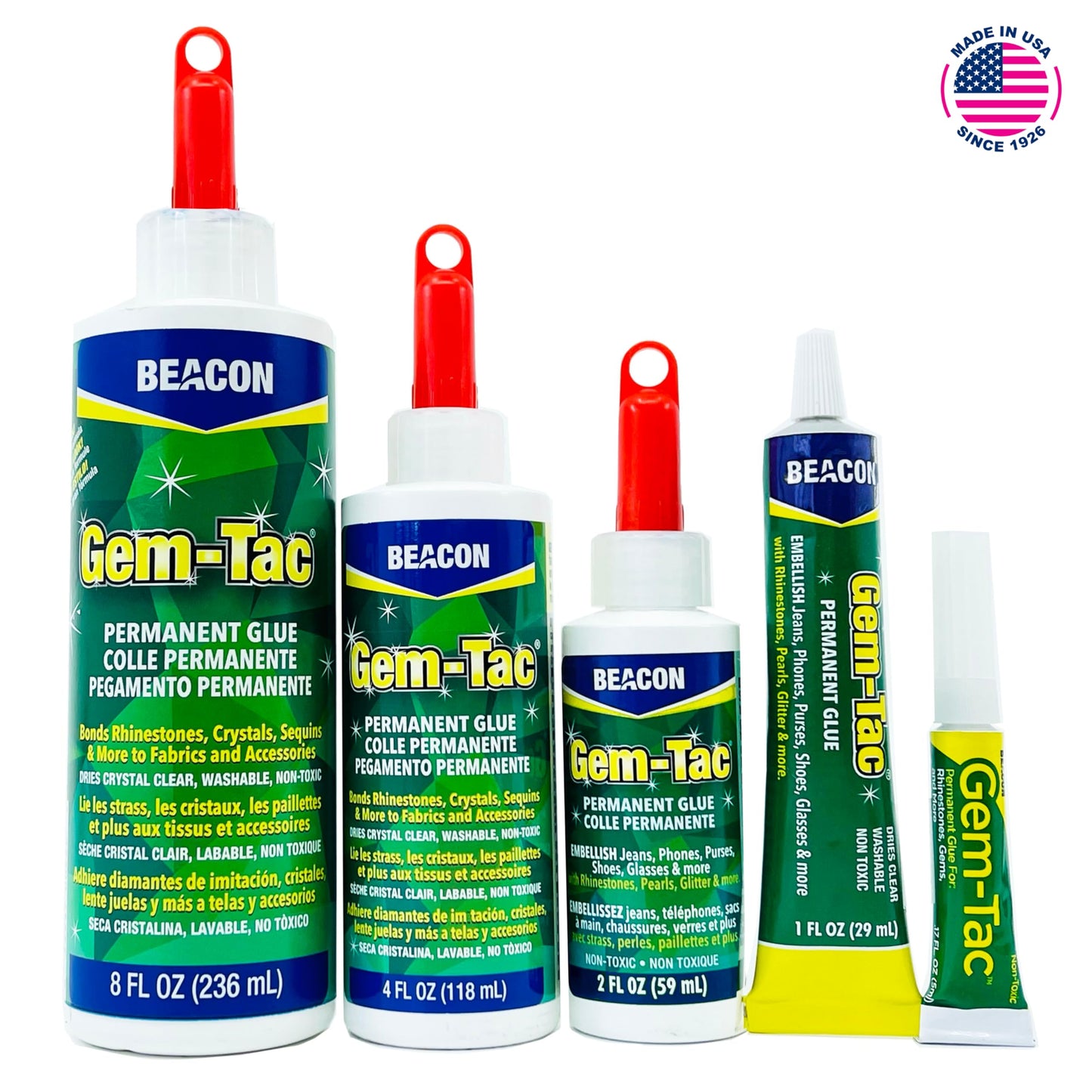 Beacon Gem-Tac 118ml Medium Bottle, Clear Adhesive Gem Glue