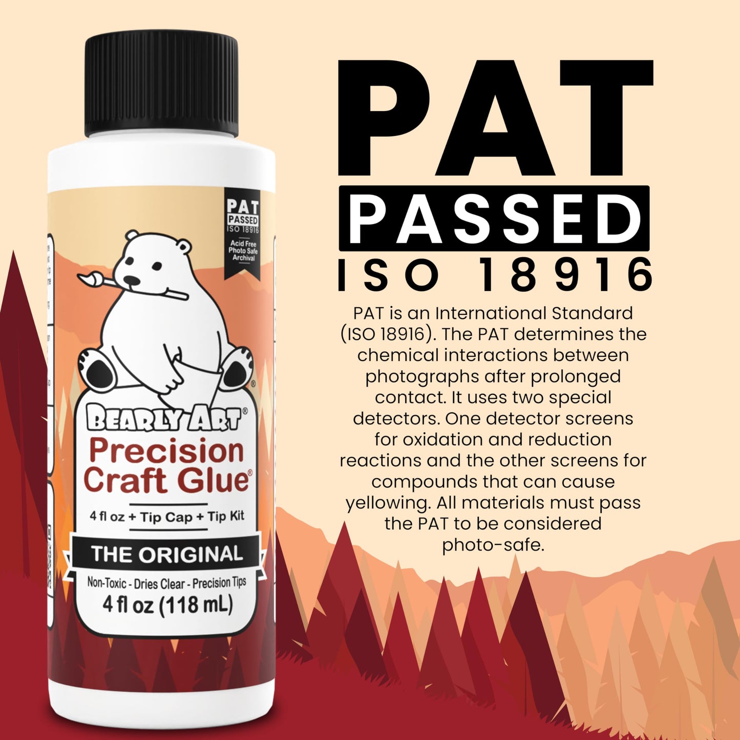 Bearly Art Precision Craft Glue - The Original - 4fl oz - Tip Kit Included - Dries Clear - Metal Tip - Wrinkle Resistant - Flexible and Crack Resistant - Strong Hold Adhesive - Made in USA 4oz