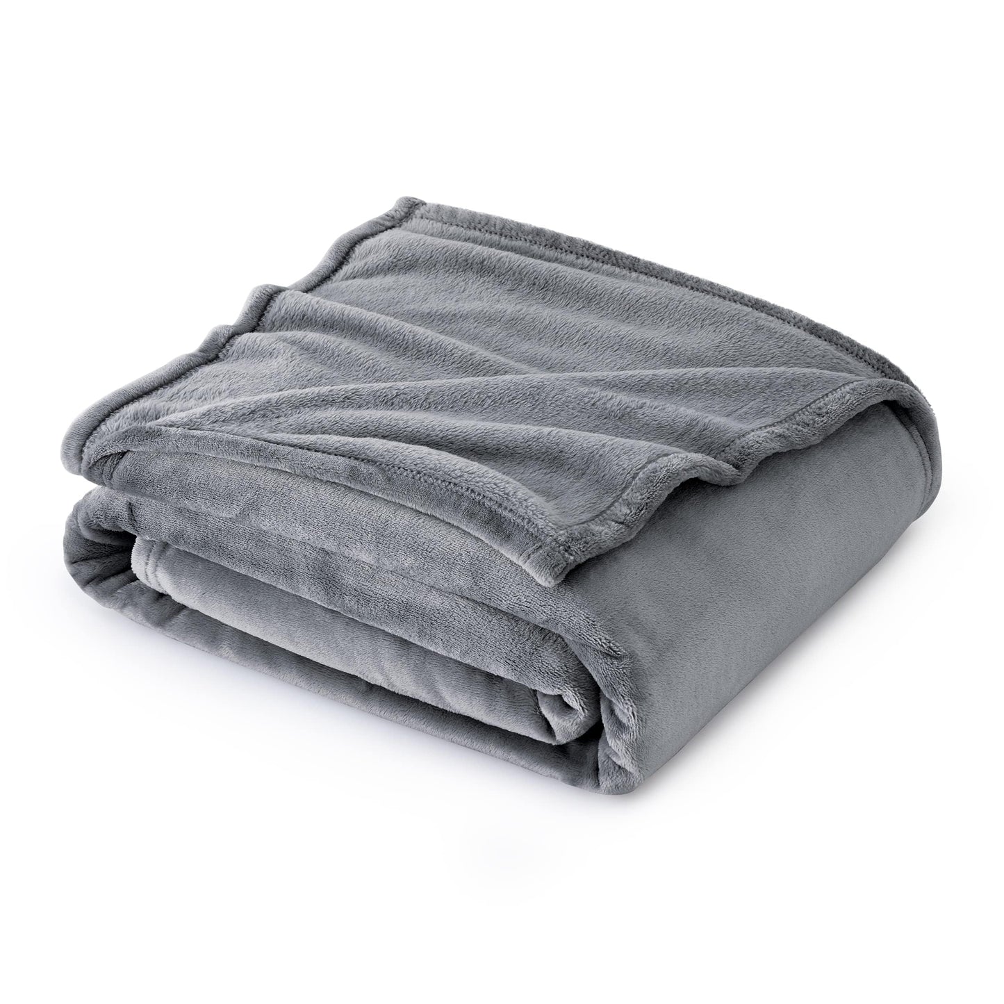 Bedsure Fleece Blanket Sofa Throw - Versatile Blanket Fluffy Soft Throw for Bed and Couch Throw/Single, Silver Grey, 130x150cm Throw / Single