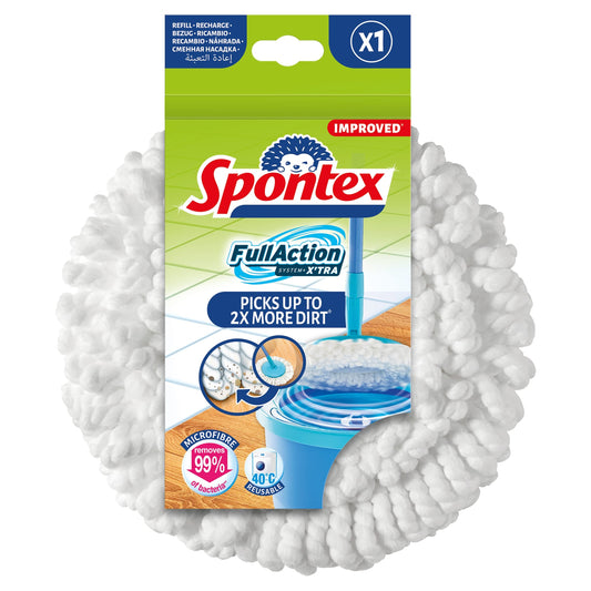 Spontex Full Action System+ Xtra Microfibre Mop Head Refill Full Action System - Xtra Refill 1pk