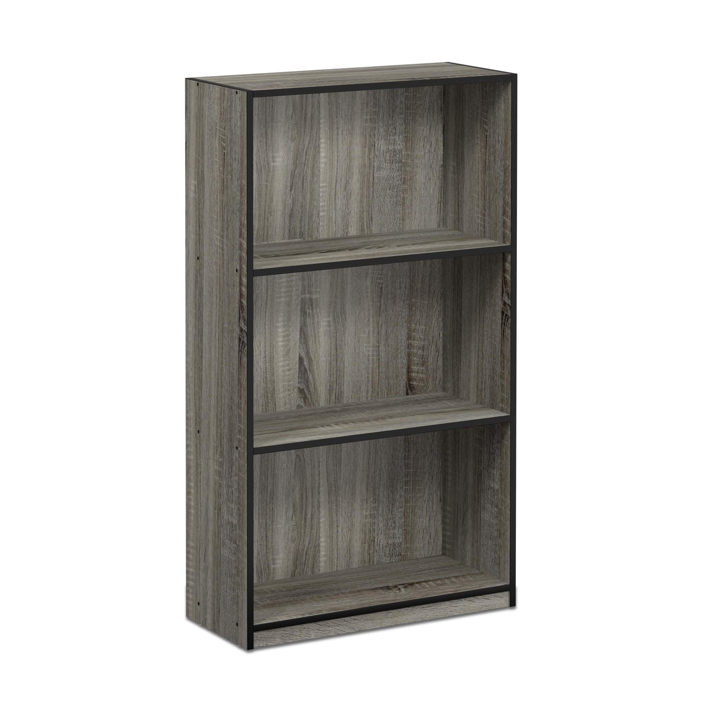 Furinno Bookcases, Wood, French Oak Grey/Black, one size