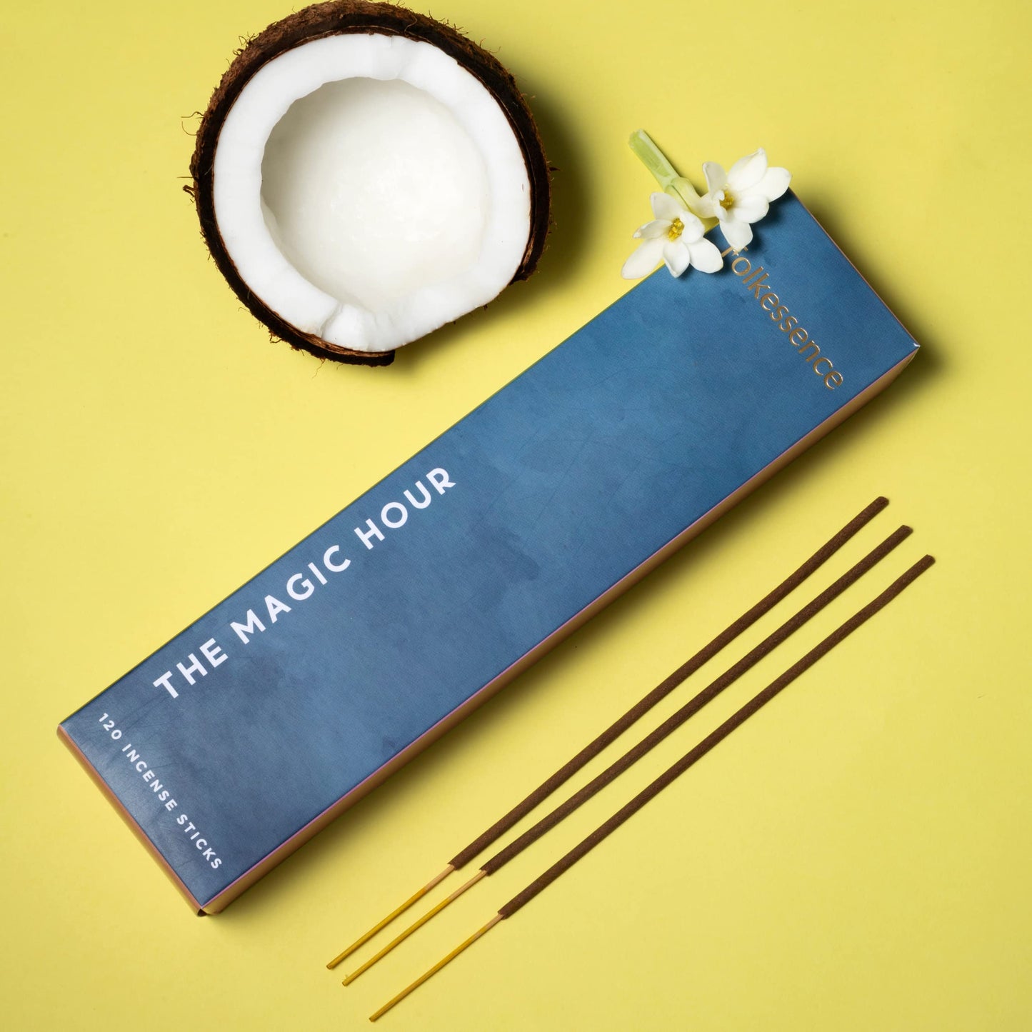 Folkulture Incense Sticks - Set of 6 Insenses (120 Sticks) for Positive Aura - Coconut and Mango, Oriental Aqua, Green Tea, Ocean Salt, Rose and Geranium, Orange Blossom - Boho Gift Set - Magic Hour The Magic Hour