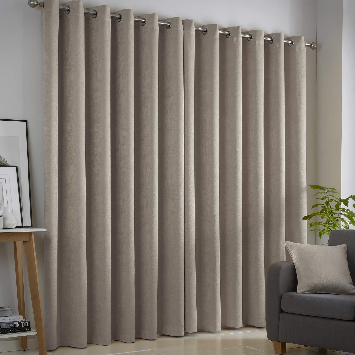 Fusion Beige Curtains W66 x L54" (168 x 137cm) for Living Room, Bedroom, Eyelet Curtains, Thermal Curtains, 2 Panels for Home & Window, Taupe Curtains, Natural Curtains, Cream Curtains 46 x 90" (117 x 229cm) Natural/Beige