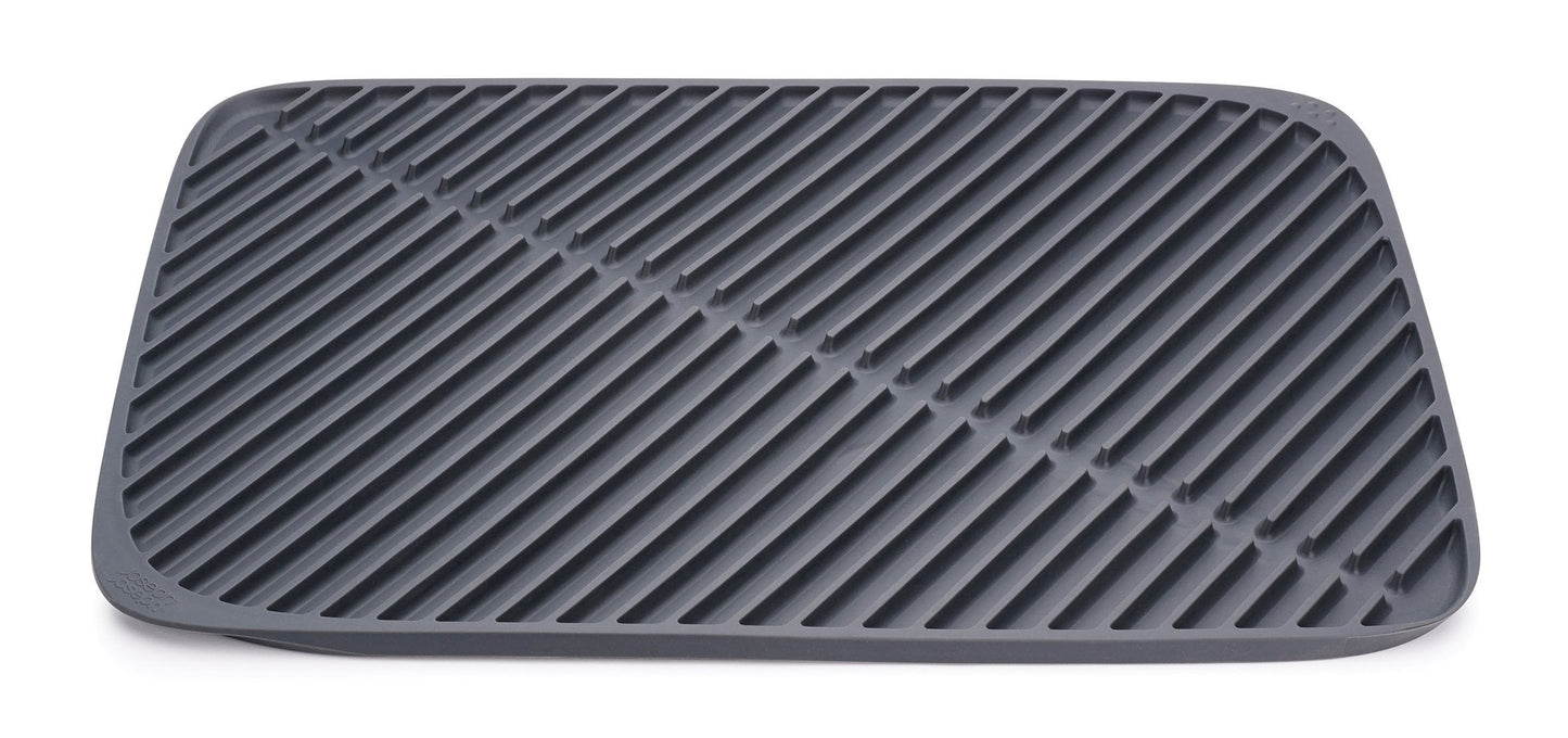 Joseph Joseph Flume - Silicone Folding Dish Draining Mat, Soft Rubber surface, Large - Grey