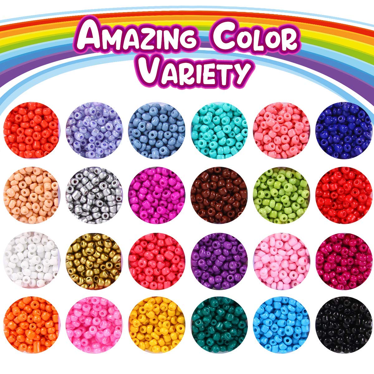 Goody King 4mm 5000pcs+ Beads for Jewelry Making Kit - Friendship Bracelet Making Kit Glass Seed Beads Craft Kit Set, Letter Alphabet DIY Arts and Crafts - Easter Birthday Gift for Her Kid Age 6 7 8 9