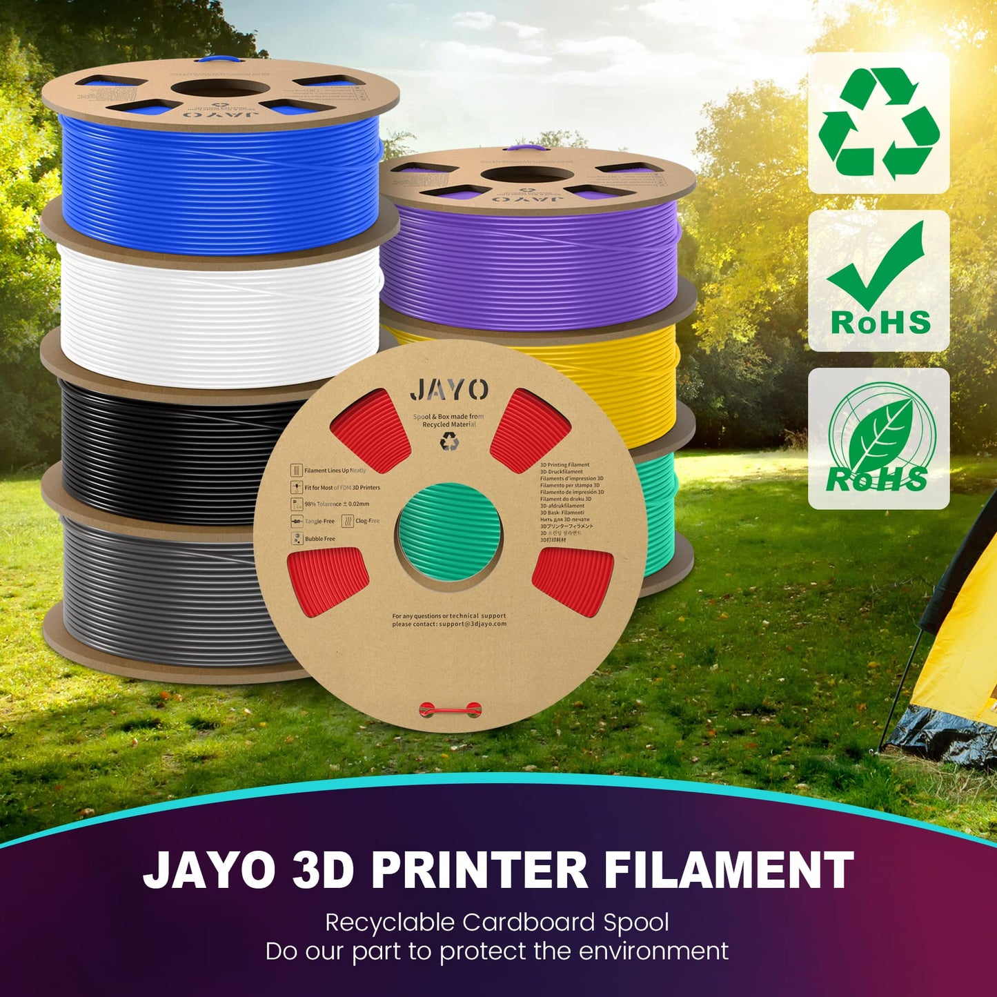 JAYO PLA+ Filament 1.75mm, PLA Plus 3D Printer Filament 2.2KG, Neatly Wound Filament, Toughness PLA+ Filament, Dimensional Accuracy +/- 0.02 mm, 1.1KG Spool, 2 Pack, Total 2.2KG, Black+Black 1.1KG*2 Black+Black