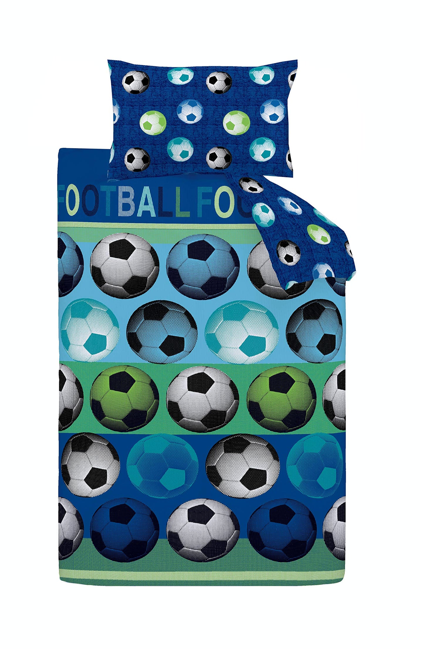 Catherine Lansfield Kids Football Double Quiltset, Blue