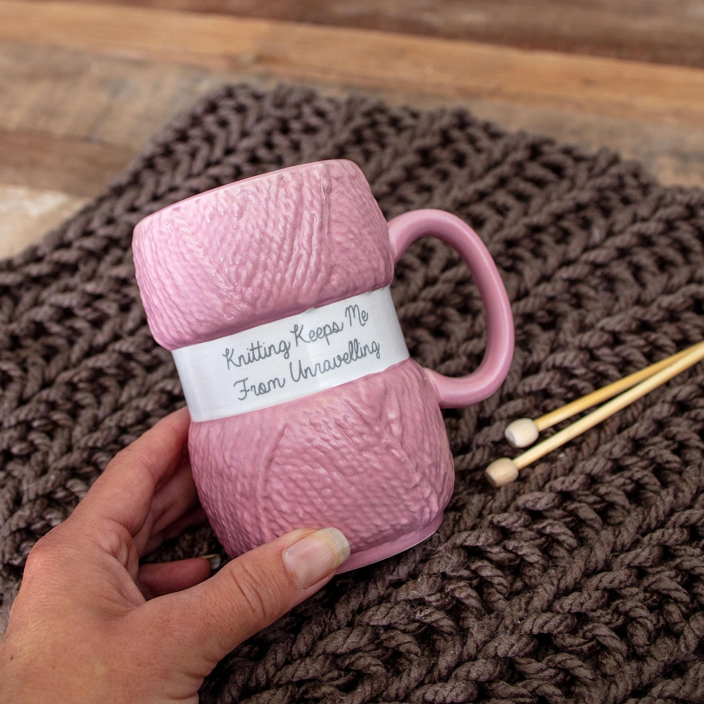 Boxer Gifts Keeps Me from Unraveling Novelty Knitting Gift Mug For Women Or Man - Mugs Hold 12oz of Tea or Coffee - Cool Knit Accessories