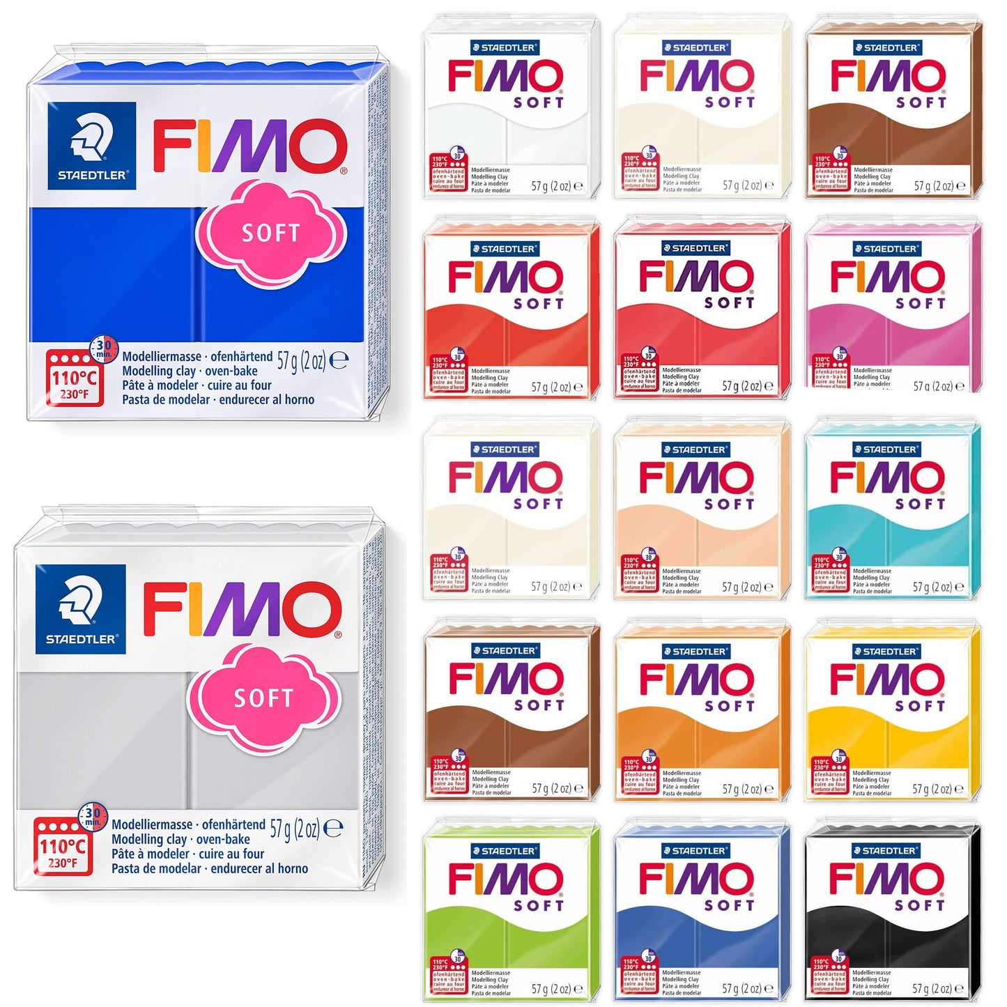 Steadtler Fimo Soft Starter Pack 12 x 57 g Multicolour Blocks 12x sortiert 12 Blöcke