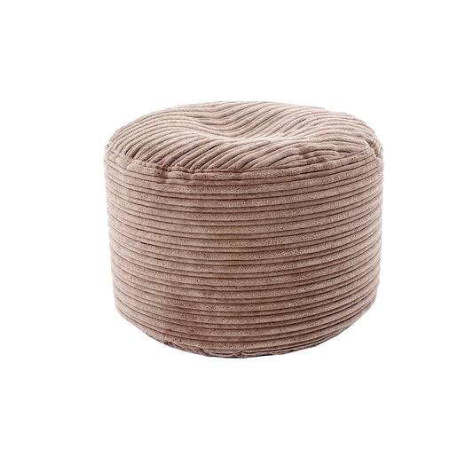 Shopisfy Soft and Comfortable Round Bean Bag Footstool Pouffe, Jumbo Cord - Mocha