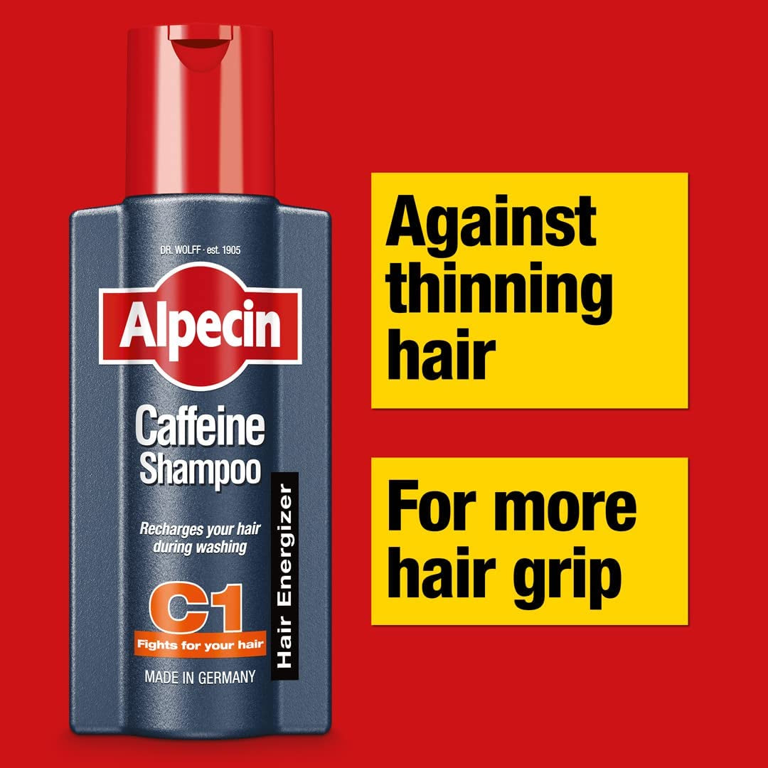 Caffeine Natural Hair Shampoo C1 2X 375Ml | against Thinning and Thicker Hair | Hair Care for Men Made in Germany