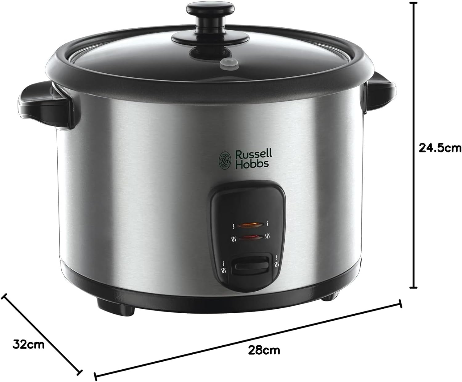 Electric Rice Cooker & Steamer - 1.8L (10 Cup) Keep Warm Function, Removable Non Stick Bowl, Easy to Clean, Steamer Basket, Measuring Cup & Spoon Inc, Energy Saving, 700W, 19750